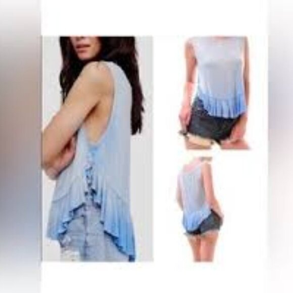 Free People Uptown Ruffle Tank Top M - Picture 2 of 10